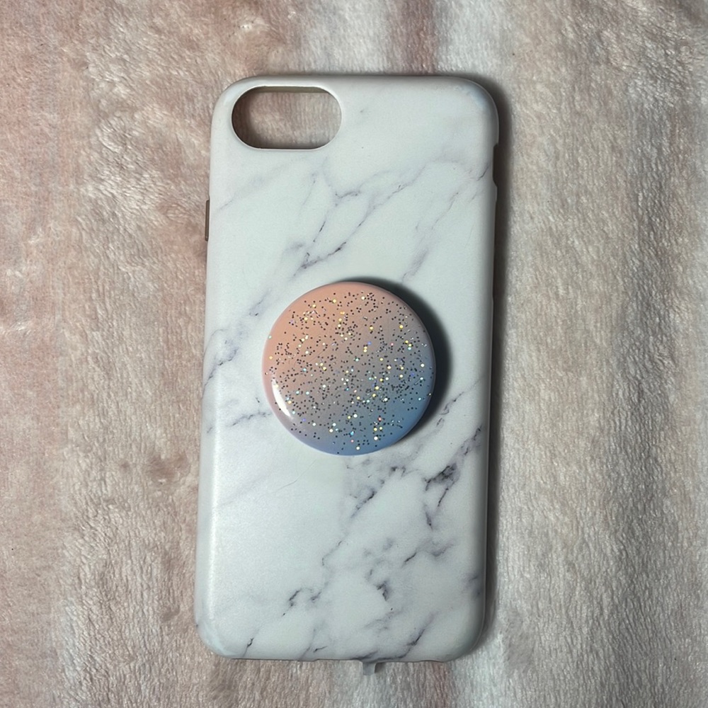 iPhone 7/8 Marble Case (with popsocket!)